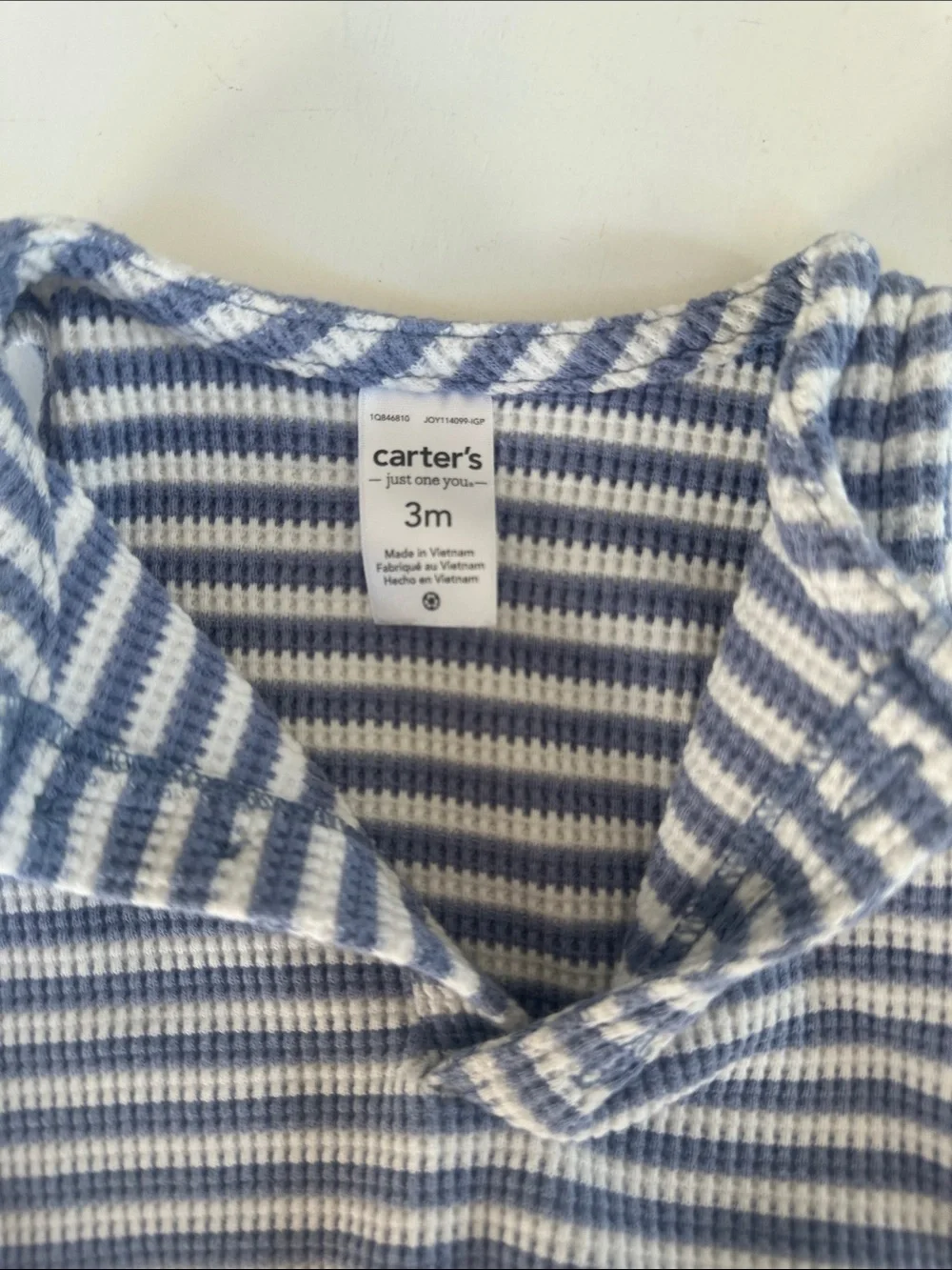 Carter's Blue and White Striped Knit One-Piece